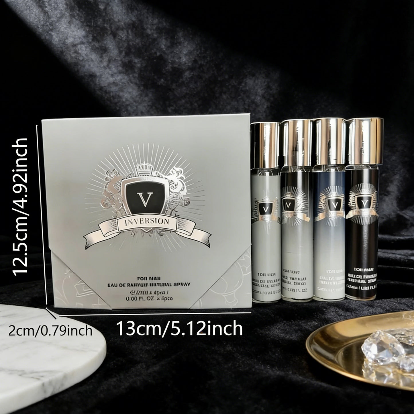 Men's Perfume, 4 Counts/set Aquatic Wooden Scented Perfume. Longlasting Portable Fragrance for Men,Birthday Gift, Father's Day,Valentine's Day,Perfumes for Men Cologne for Men