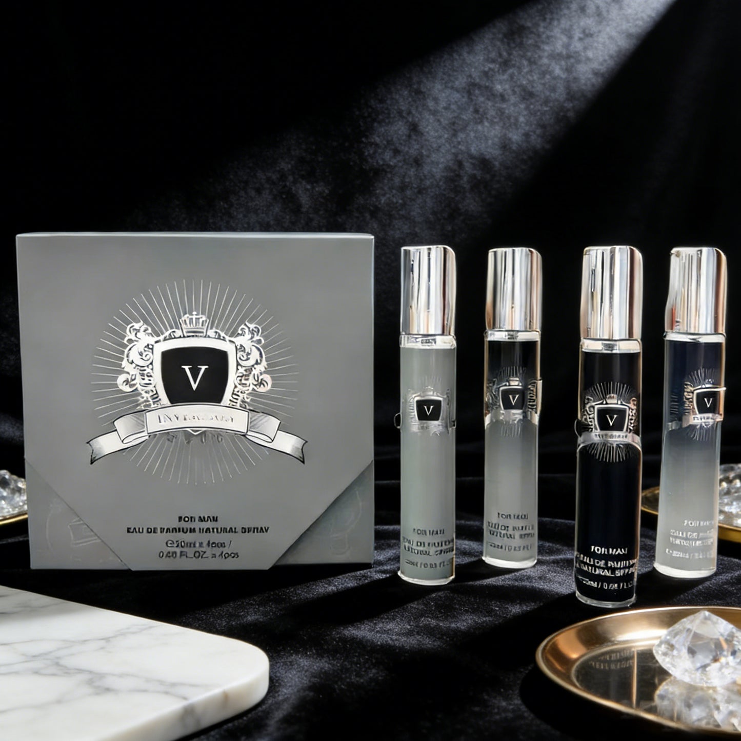 Men's Perfume, 4 Counts/set Aquatic Wooden Scented Perfume. Longlasting Portable Fragrance for Men,Birthday Gift, Father's Day,Valentine's Day,Perfumes for Men Cologne for Men