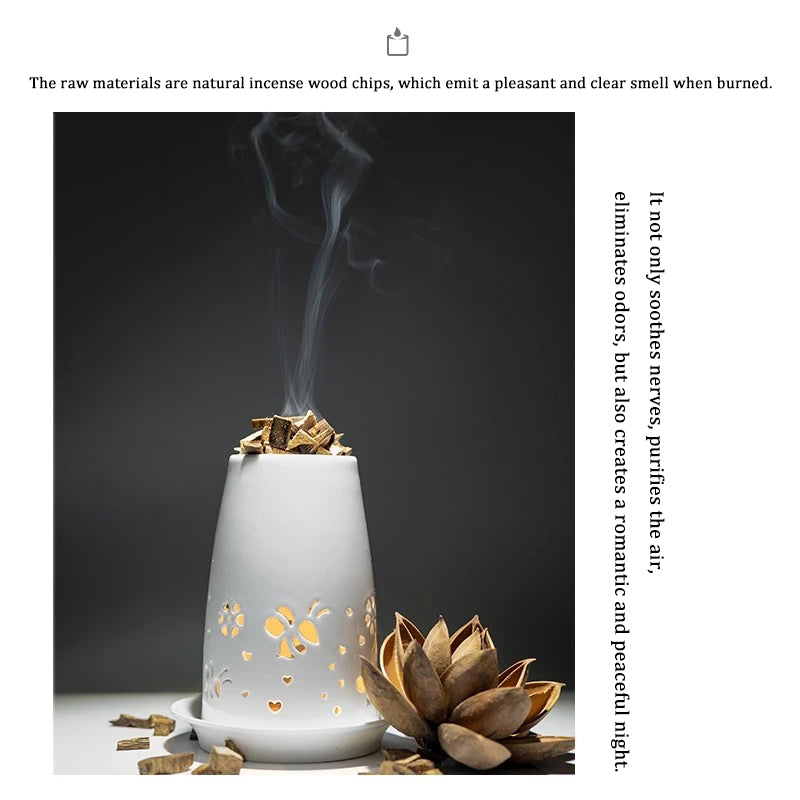 Baisonet Agarwood Ceramic Aroma Lamp - Indoor Incense Burner and Gift Set