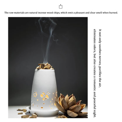 Baisonet Agarwood Ceramic Aroma Lamp - Indoor Incense Burner and Gift Set