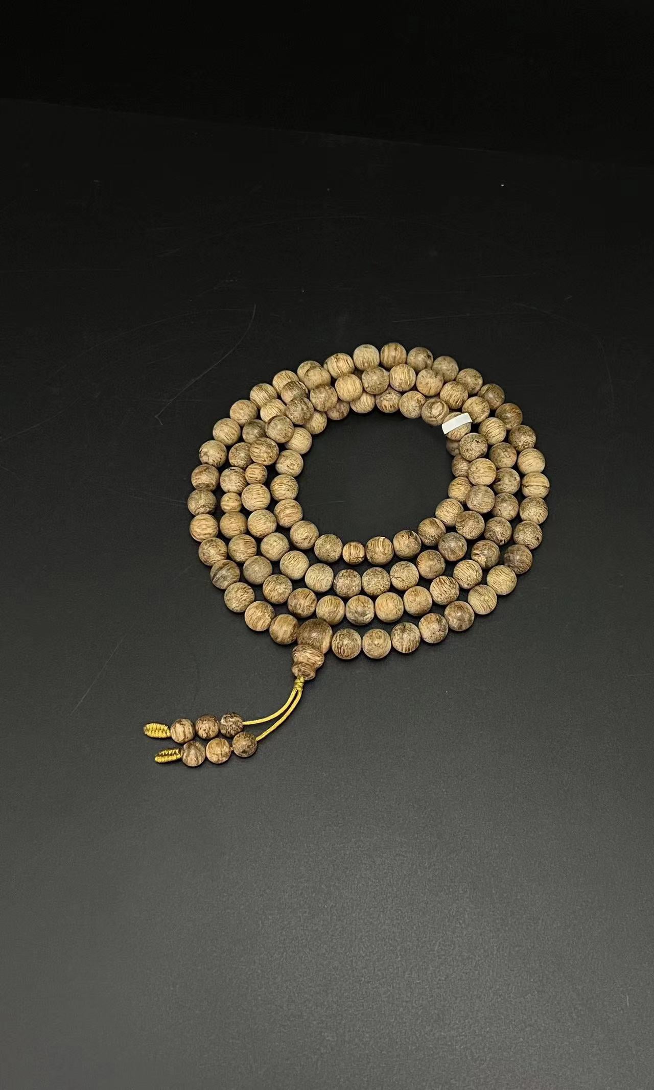 Zen Dear Unisex Natural Qinan Agarwood Prayer Beads Tibetan Buddhism Mala Bracelet Necklace Bead