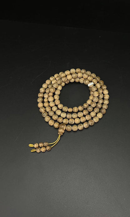 Zen Dear Unisex Natural Qinan Agarwood Prayer Beads Tibetan Buddhism Mala Bracelet Necklace Bead