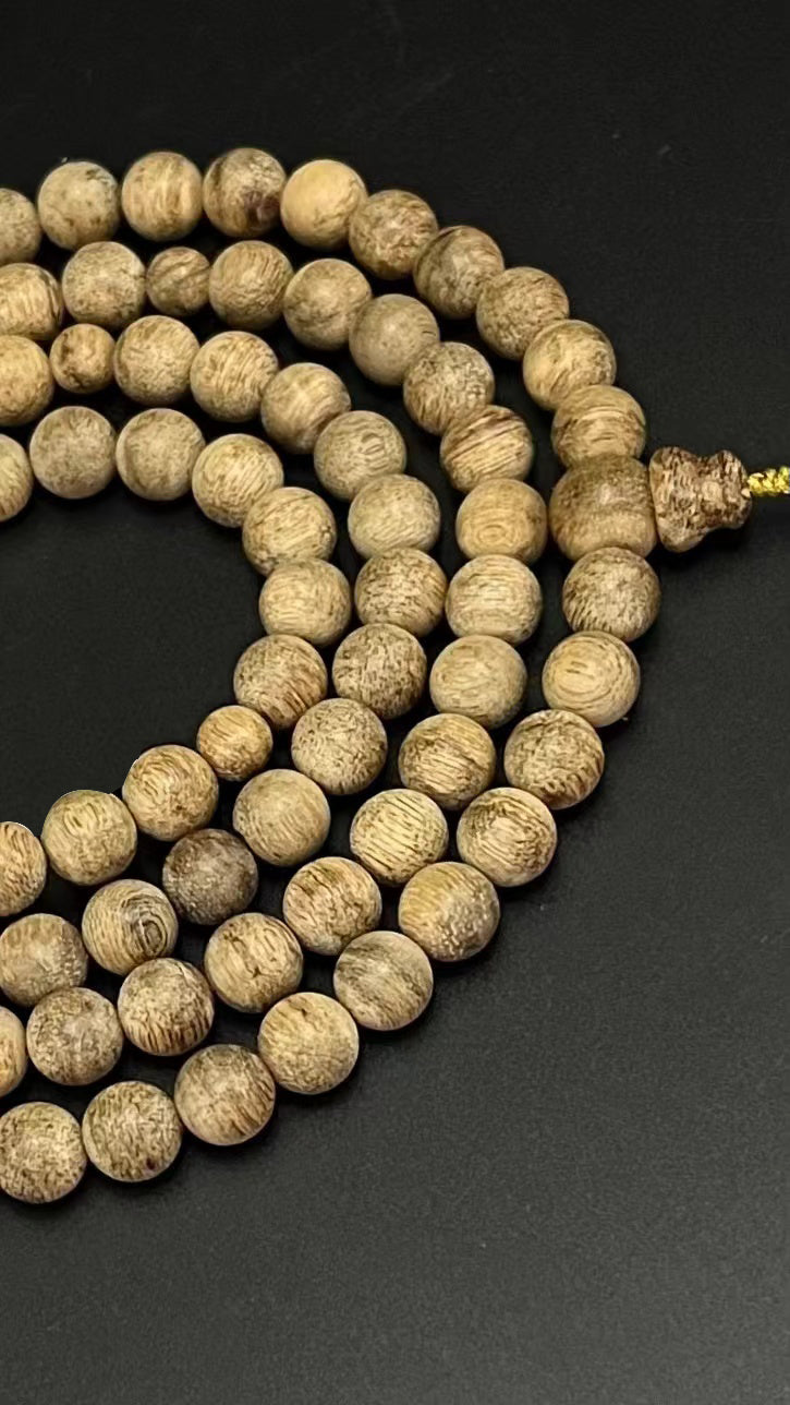 Zen Dear Unisex Natural Qinan Agarwood Prayer Beads Tibetan Buddhism Mala Bracelet Necklace Bead