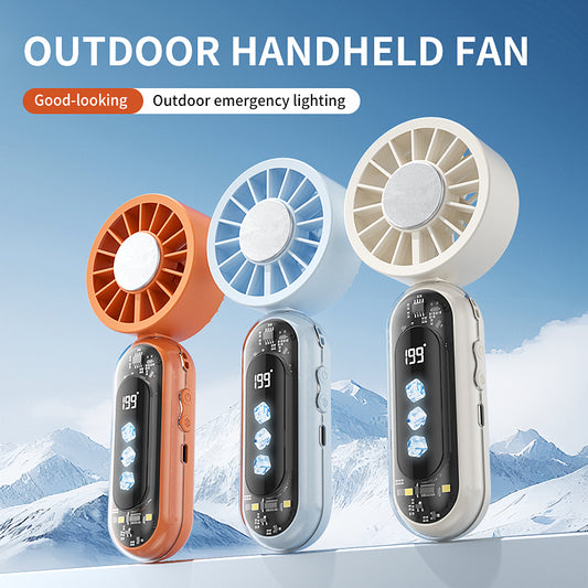 199-Speed Portable Handheld Cooling Fan, 3-Level Ice Compress Semiconductor Cooling, Foldable Neck Fan with Phone Stand, Rechargeable Mini Fan for Travel, Office & Outdoor