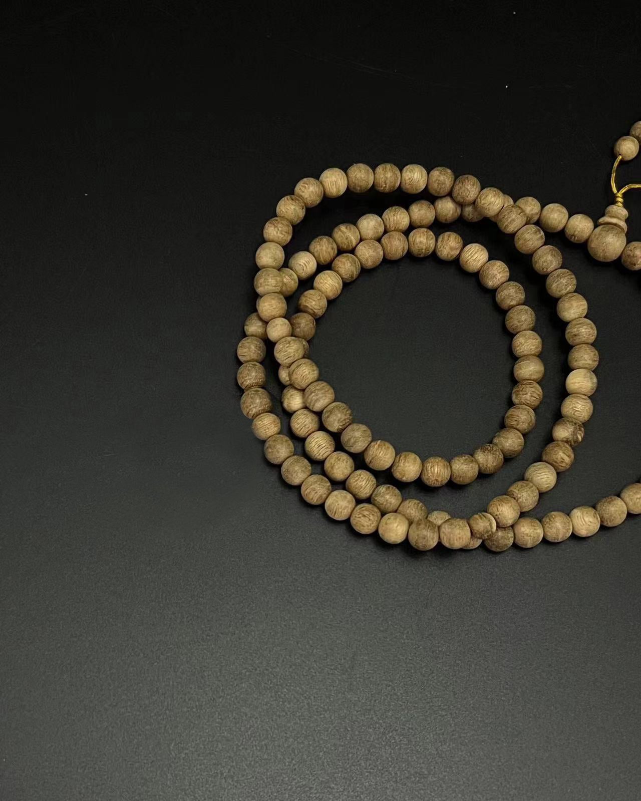 Zen Dear Unisex Natural Qinan Agarwood Prayer Beads Tibetan Buddhism Mala Bracelet Necklace Bead