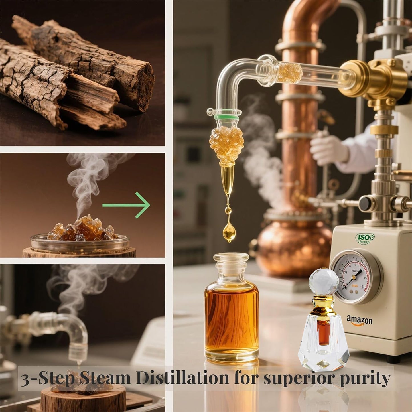 Baisonet 1ml agarwood essential oil, natural log agarwood essential oil aromatherapy