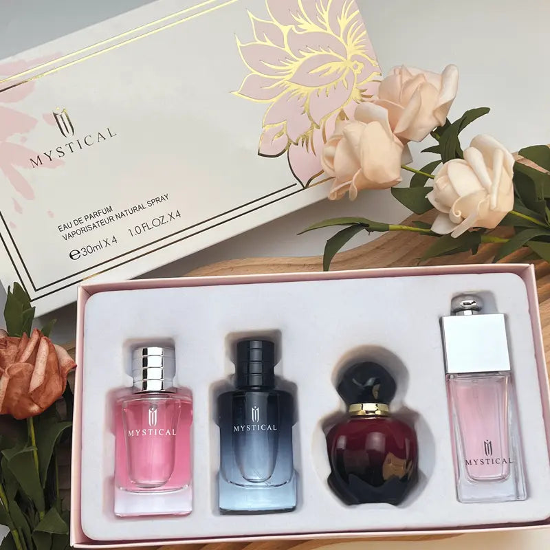 Women's Mini Perfume Valentine's Day gift Set, Floral Fruity fragrance spray,Light fragrance, Lasting fresh,Joy/Sauvage/Hypn0tic poison/Addict,30ml*4(1.0FL.OZ. Eau De Parfume Edp Tester