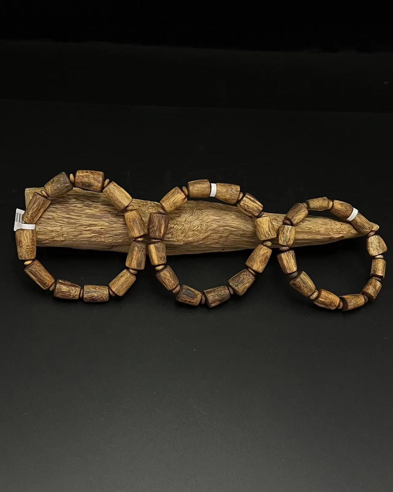 10 Beads QiNan Scarred Agarwood Bracelet - Symbol of Harmony, Lucky Charm for Daily Wear