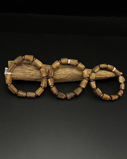 10 Beads QiNan Scarred Agarwood Bracelet - Symbol of Harmony, Lucky Charm for Daily Wear
