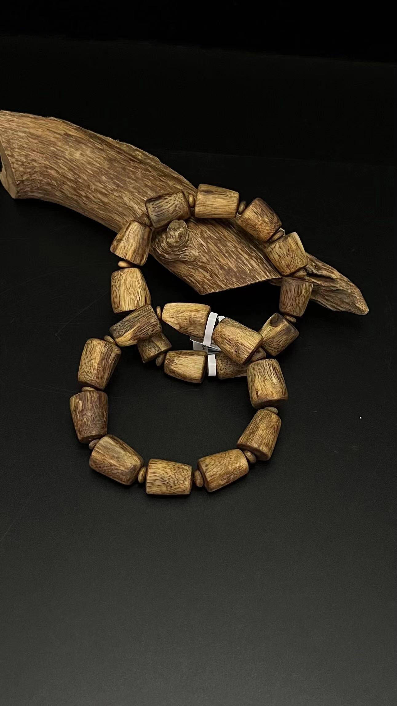 10 Beads QiNan Scarred Agarwood Bracelet - Symbol of Harmony, Lucky Charm for Daily Wear