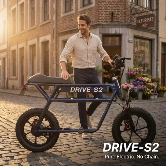 Drive S2 | UL2272 Certified Seated Electric Scooter, 50-60km Long Range, 250W Motor, 16" Fat Tire, LTA Approved for Commuting & Leisure