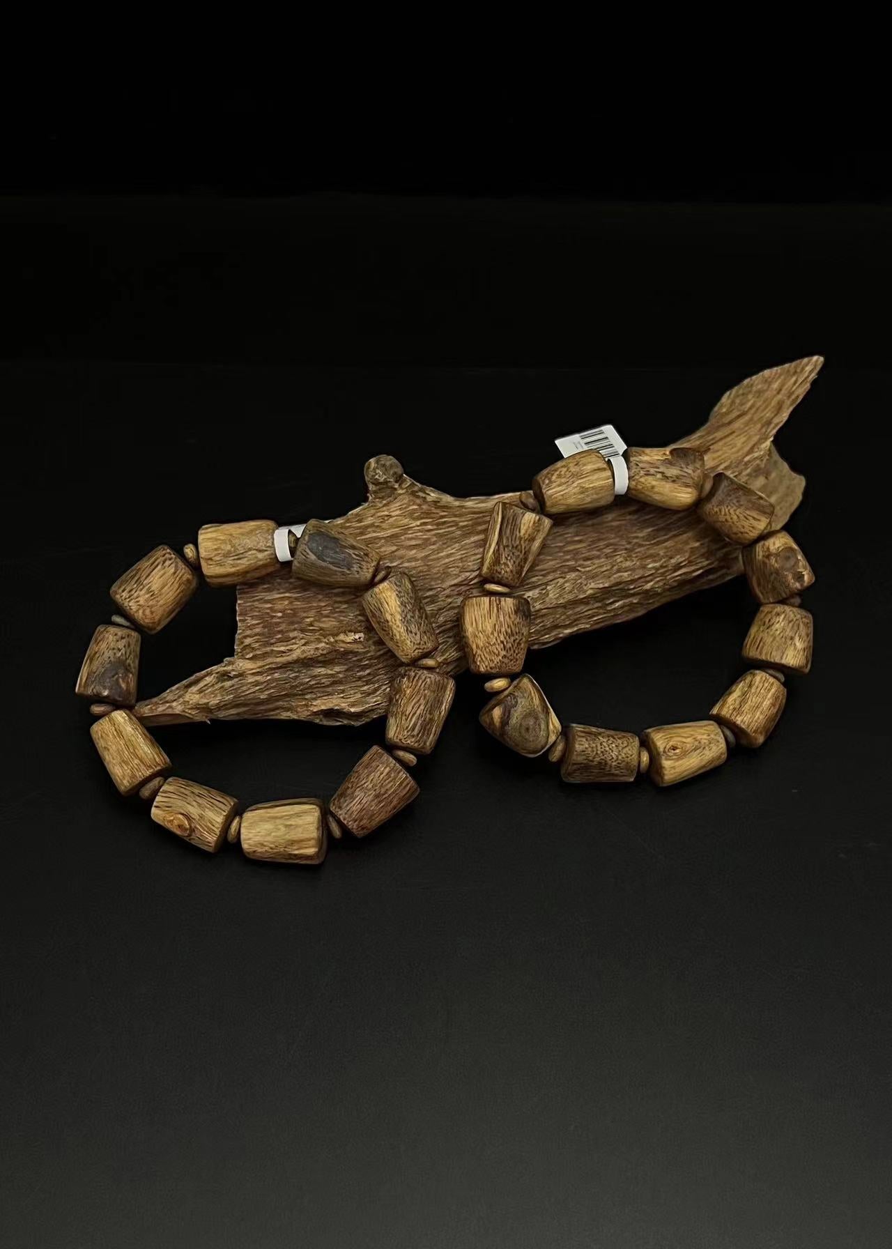 10 Beads QiNan Scarred Agarwood Bracelet - Symbol of Harmony, Lucky Charm for Daily Wear