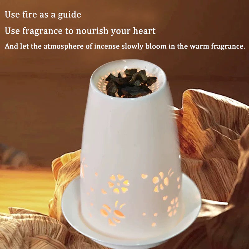 Baisonet Agarwood Ceramic Aroma Lamp - Indoor Incense Burner and Gift Set
