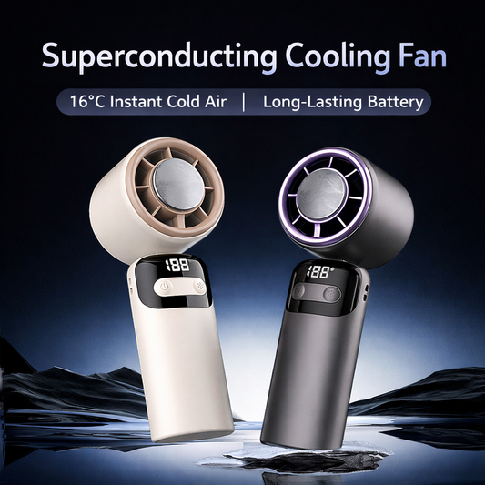 Upgraded Handheld Cooling Fan, 16℃ Instant Cold Air, 29000RPM Motor, Foldable Neck Fan with Phone Stand, Rechargeable Mini Fan for Summer, Travel, Outdoor