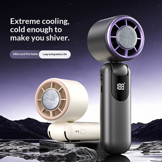 Ultra-Powerful Semiconductor Cooling Handheld Fan, 16°C Instant Chill, 3-in-1 Handheld/Neck/Desktop Fan for Travel & Outdoor