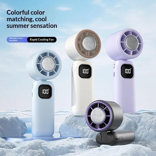 Portable Superconducting Cold Fan - Foldable Handheld Neck Fan with 100-Speed Control, 16°C Instant Cooling, Long-Lasting Battery for Home, Office & Camping