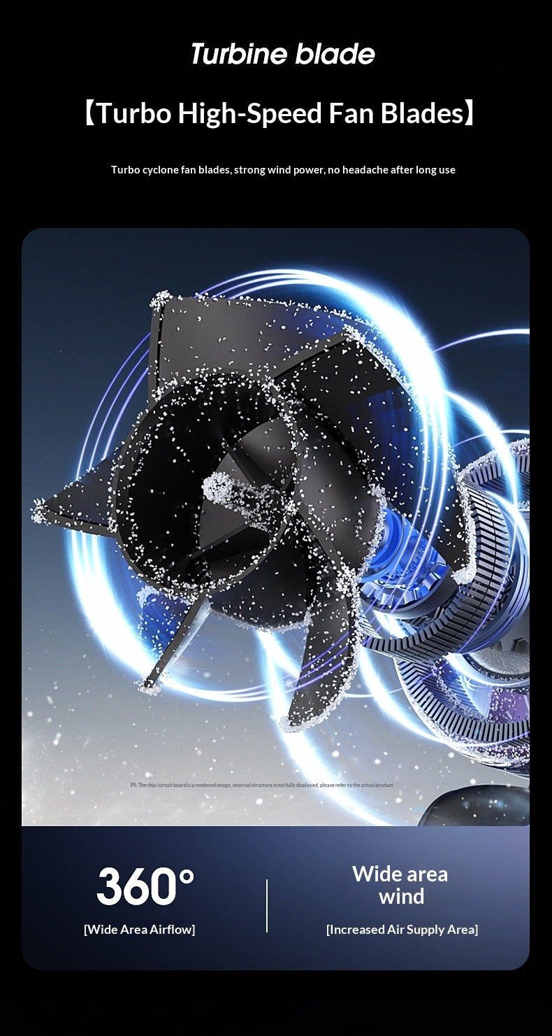 Ice Compress Handheld Fan, 100-Speed Adjustable, 360° Wide-Area Wind, Rechargeable Mini Fan with Phone Holder, Airplane-Allowed for Summer Travel & Home Use