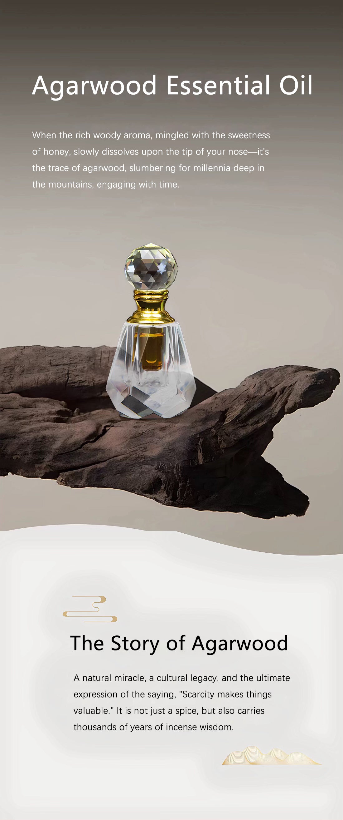 Baisonet 1ml agarwood essential oil, natural log agarwood essential oil aromatherapy