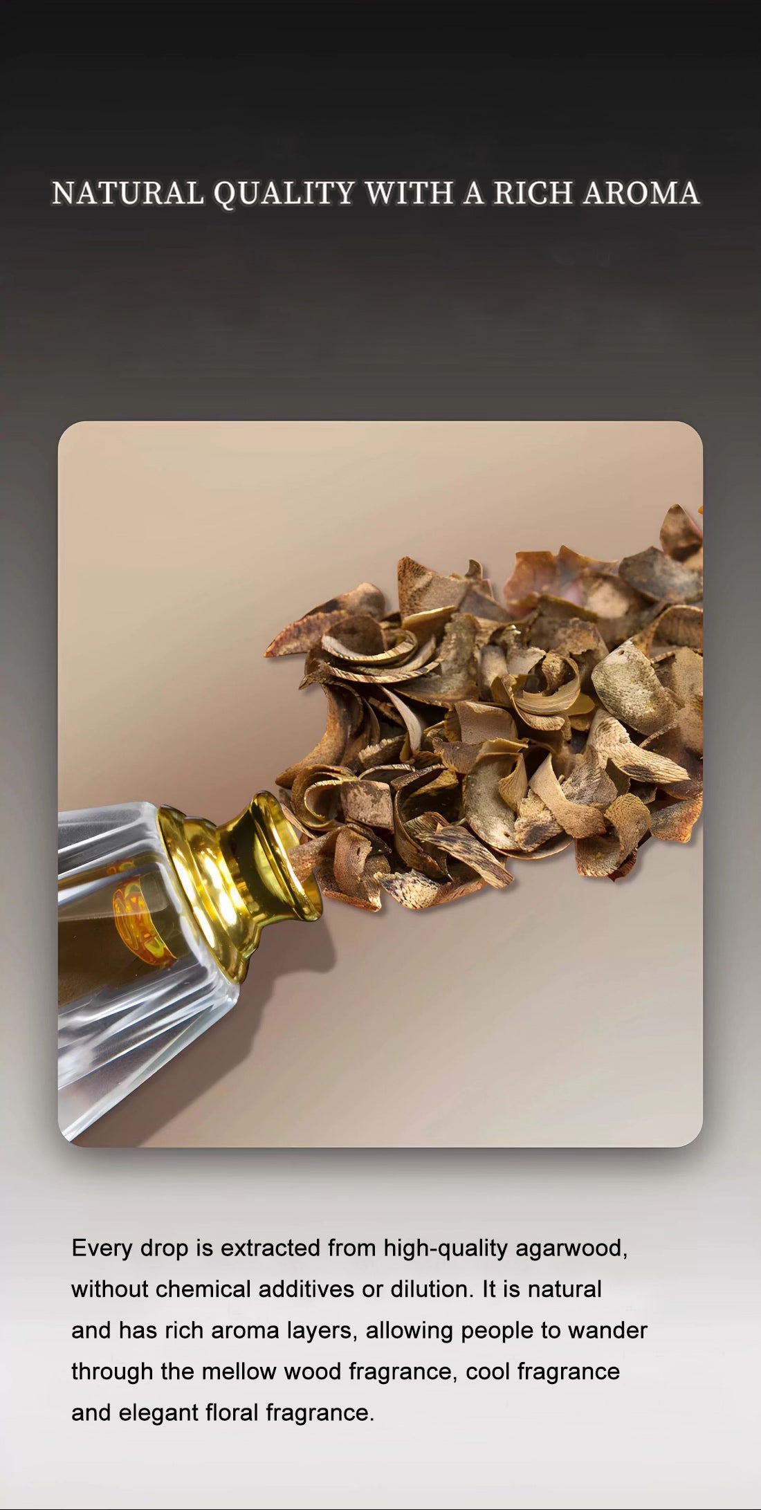 Baisonet 1ml agarwood essential oil, natural log agarwood essential oil aromatherapy