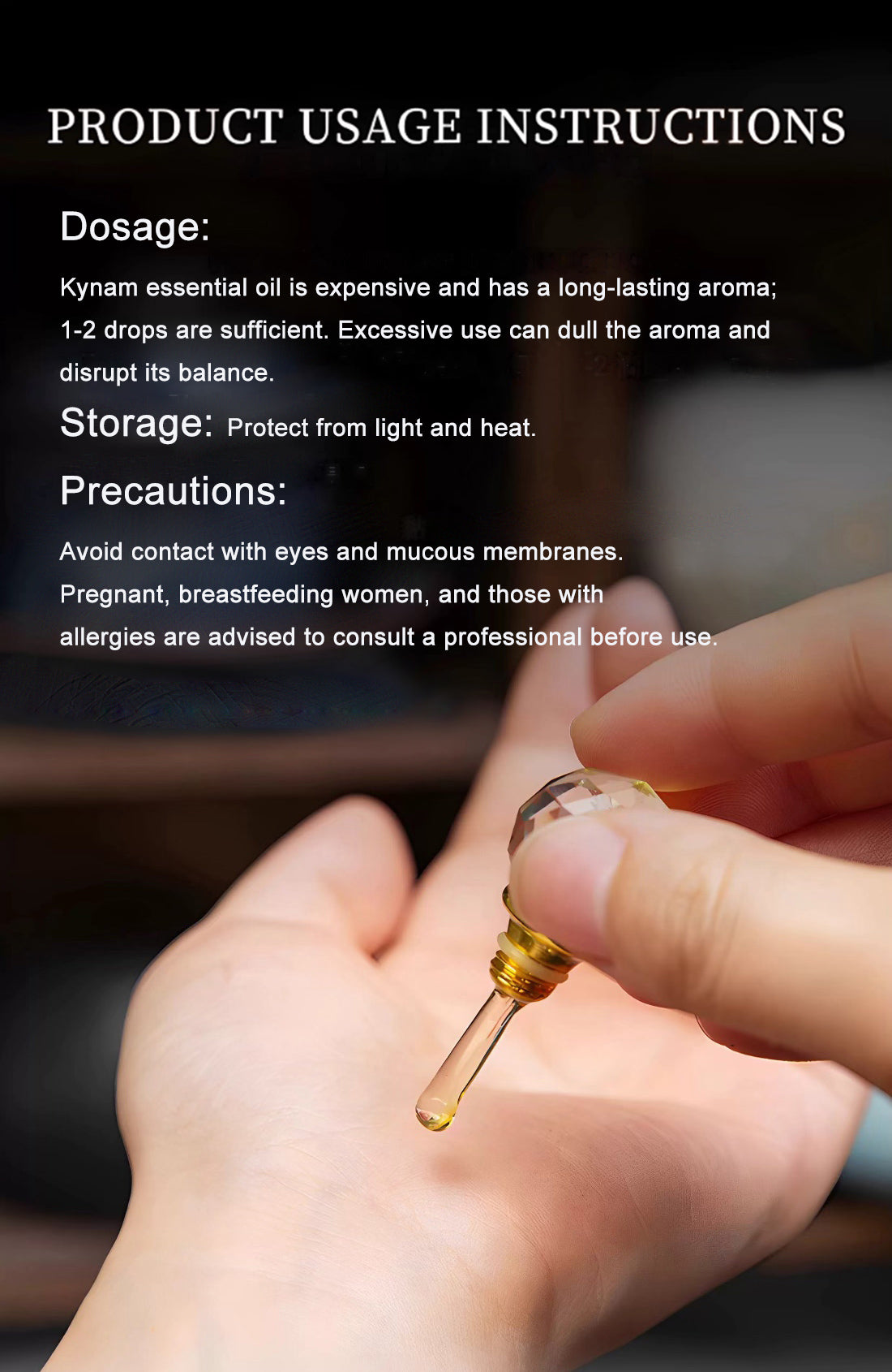 Baisonet 1ml agarwood essential oil, natural log agarwood essential oil aromatherapy