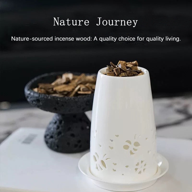 Baisonet Agarwood Ceramic Aroma Lamp - Indoor Incense Burner and Gift Set