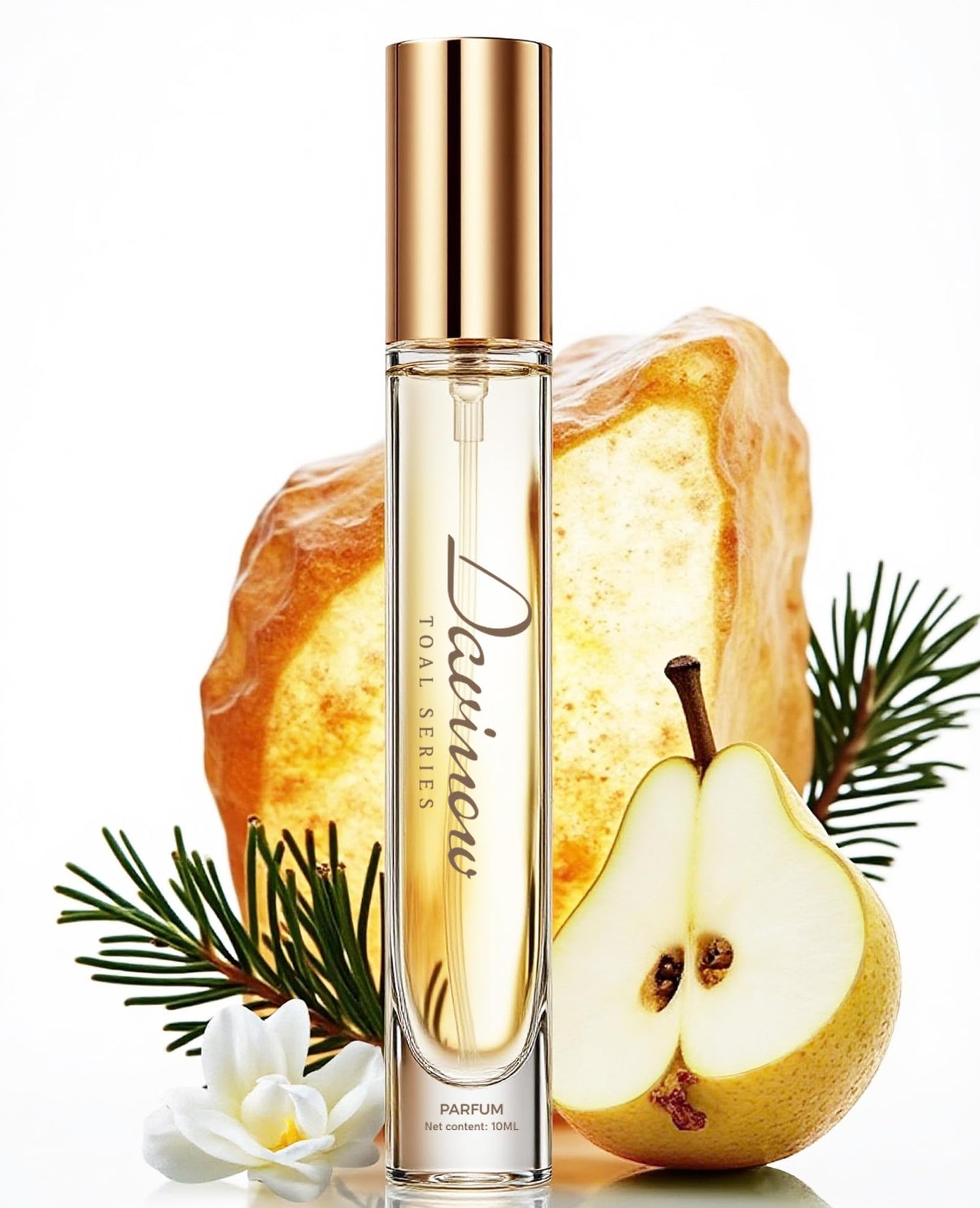 No. 01-Women's perfume (Grade: P), soft and long-lasting fragrance, floral and fruity perfume for women, jasmine, pear, amber cedarwood - 0.34 fl oz travel size