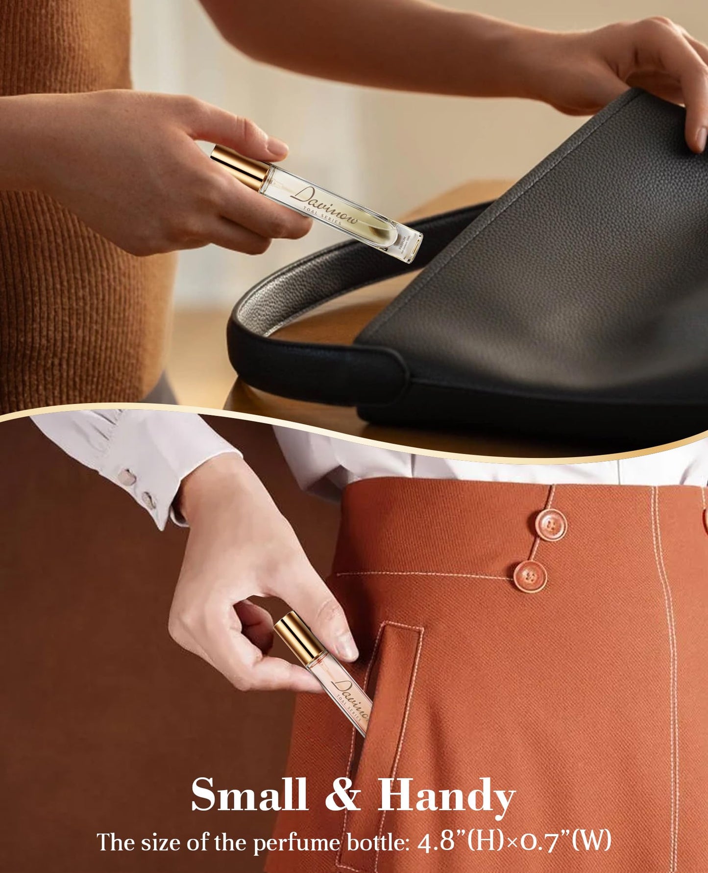 NO.02-Women's perfume, soft and long-lasting fragrance, fresh and floral perfume for women, with notes of vanilla, rose, and orange blossom, feminine travel size, 0.34 oz travel size